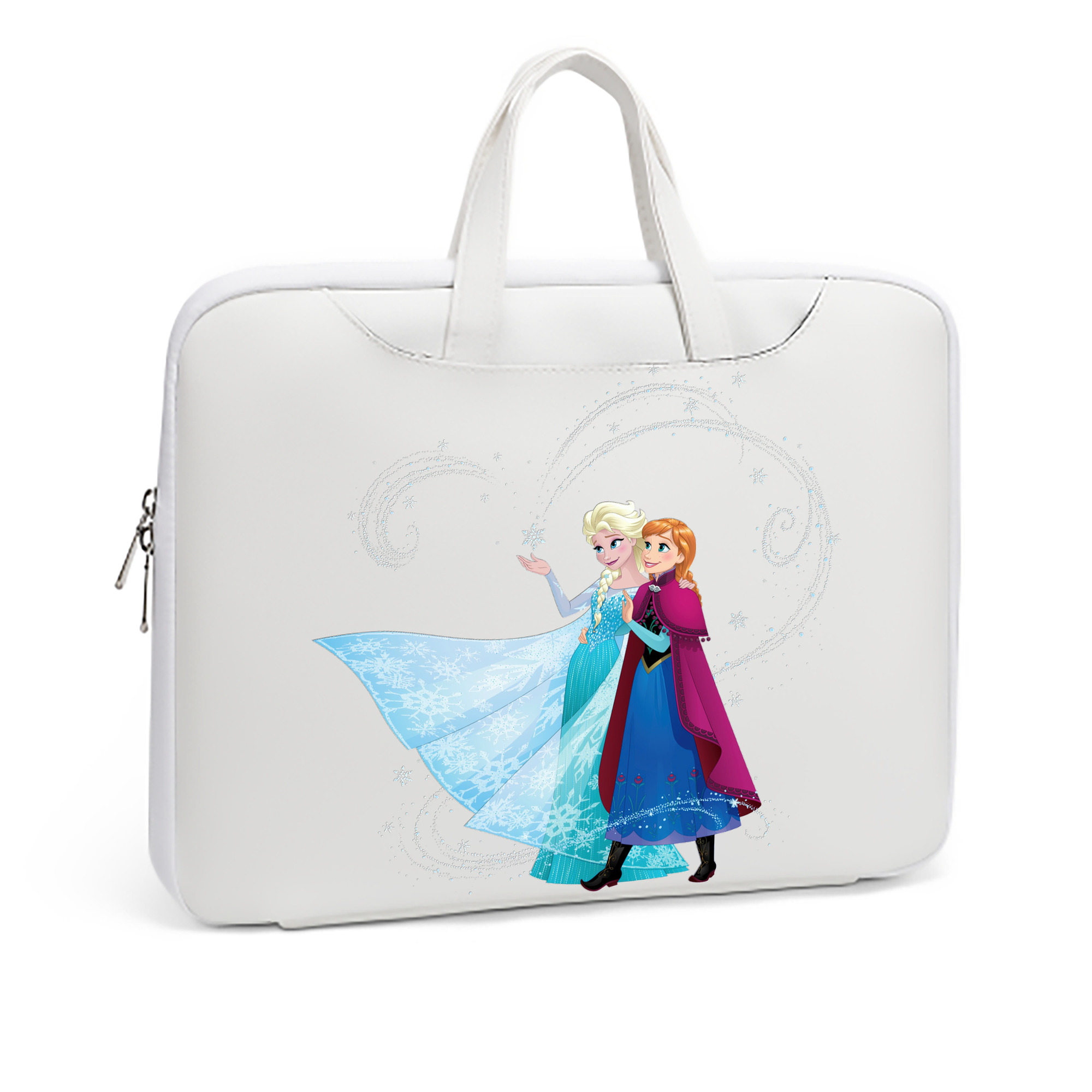 （画像用） アナと雪の女王 アンナ エルサ Frozen Anna Elsa レザーラップトップバッグ　ノートパソコンケース