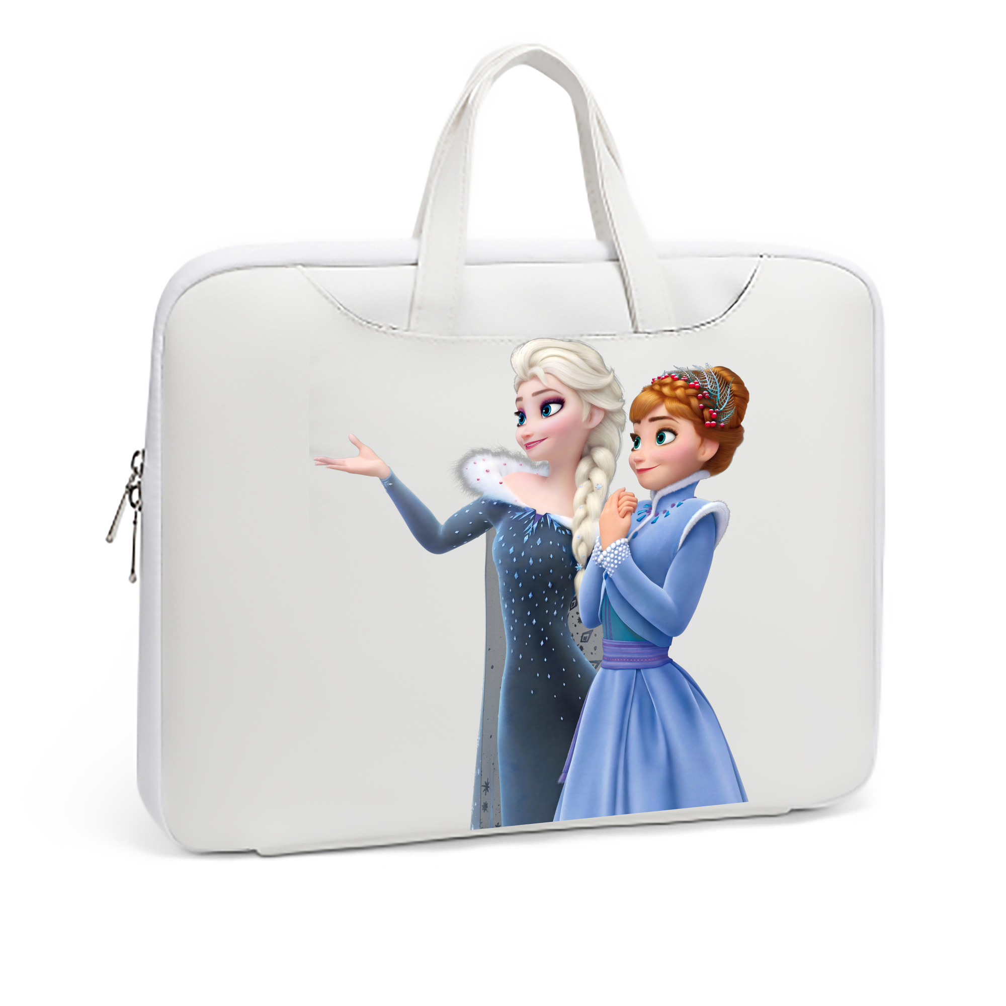 （画像用） アナと雪の女王 アンナ エルサ Frozen Anna Elsa レザーラップトップバッグ　ノートパソコンケース